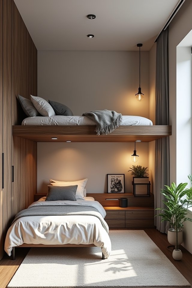 maximize space with lofted bed