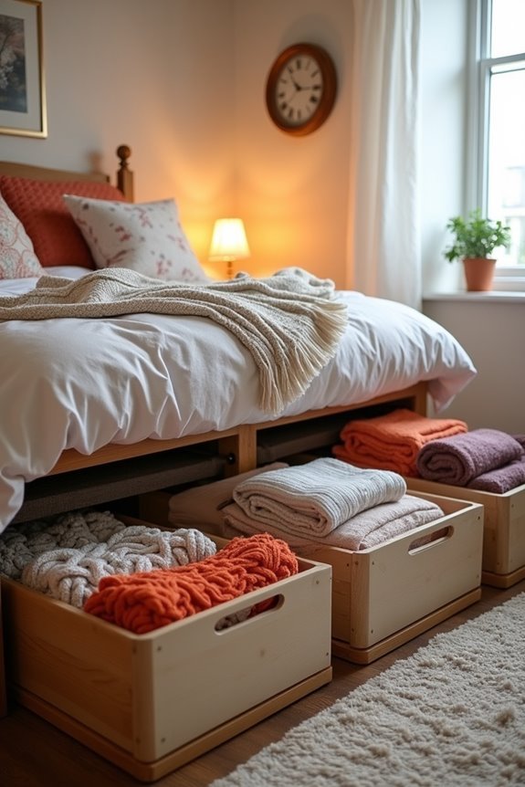 maximize space with under bed storage