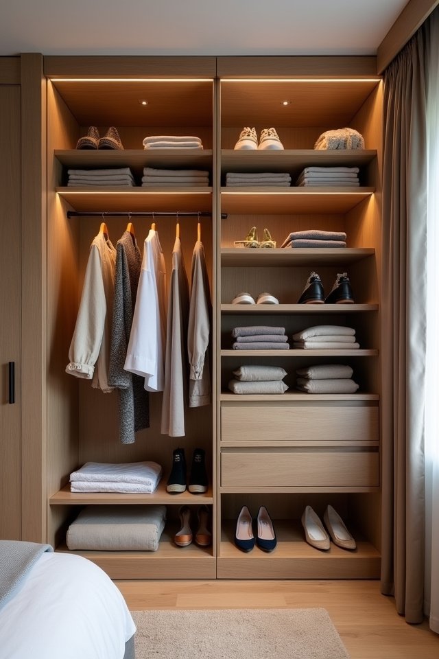 maximize vertical bedroom storage