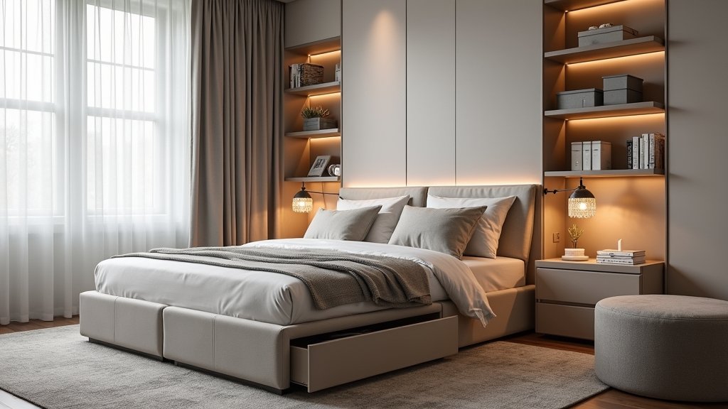 maximizing small bedroom storage