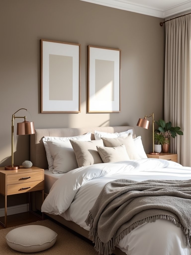 metallic accents elevate taupe
