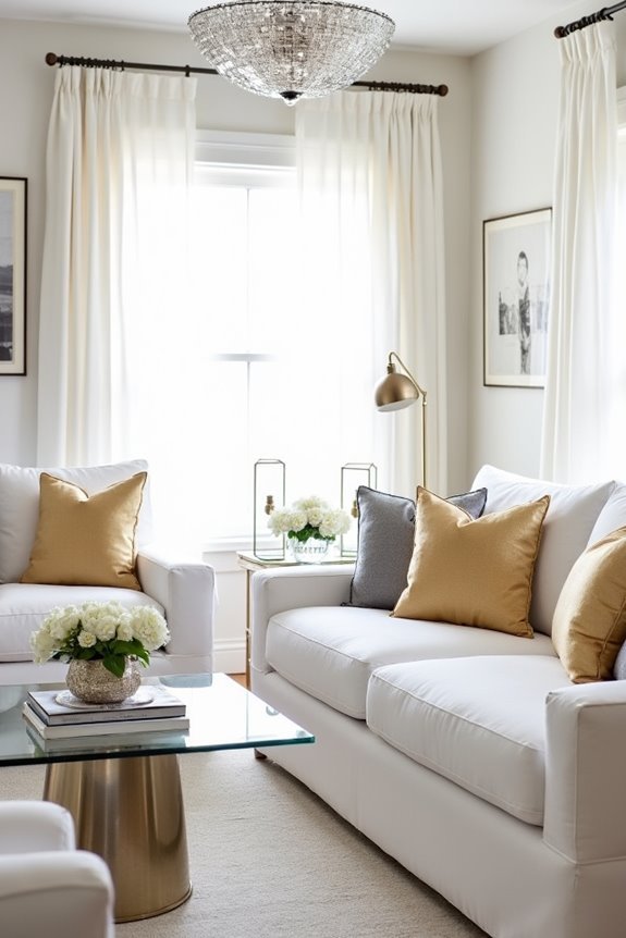 metallic accents enhance elegance