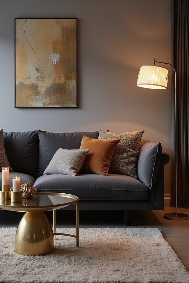 metallic accents enhance glam