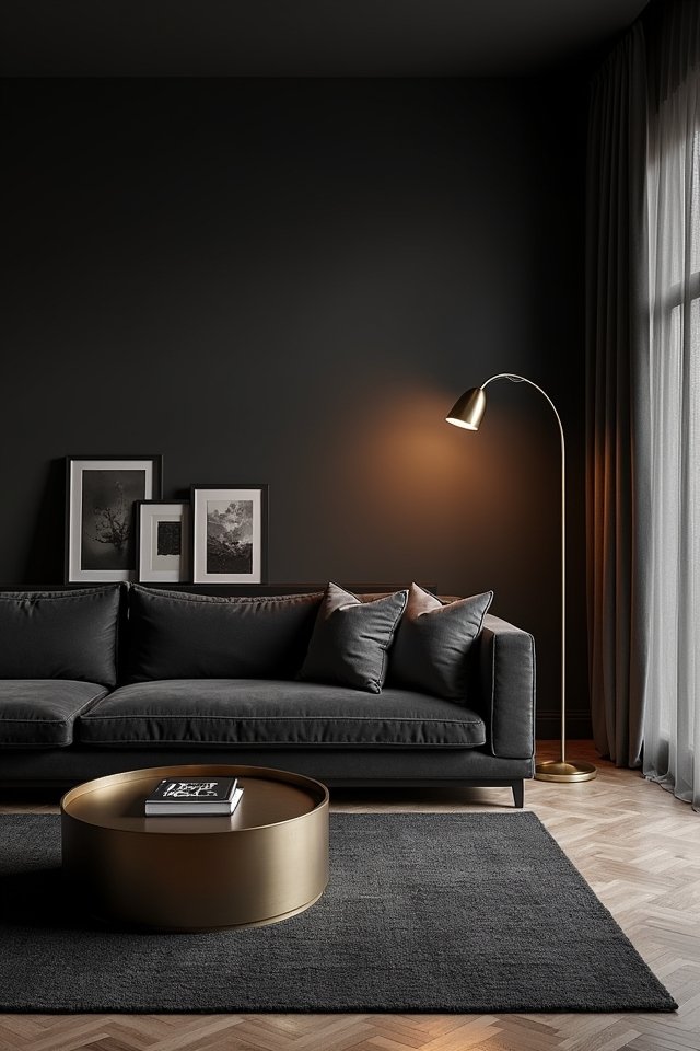 metallic accents enhance warmth