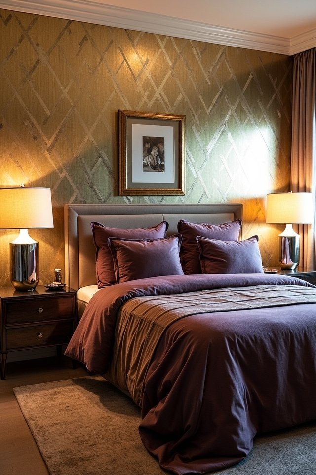 metallic charm for bedrooms