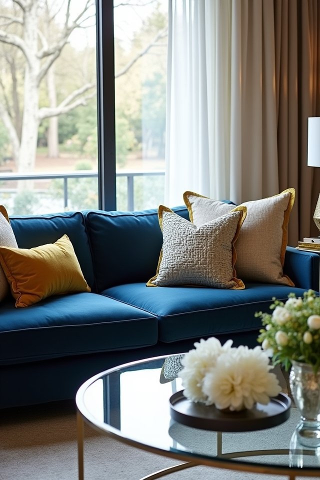 metallic elegance with blue