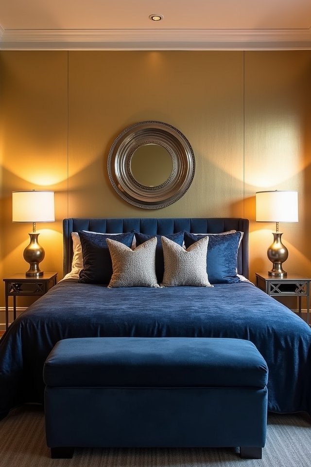 metallic finishes for bedrooms