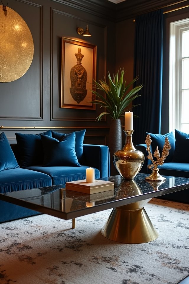 metallic glam for living room