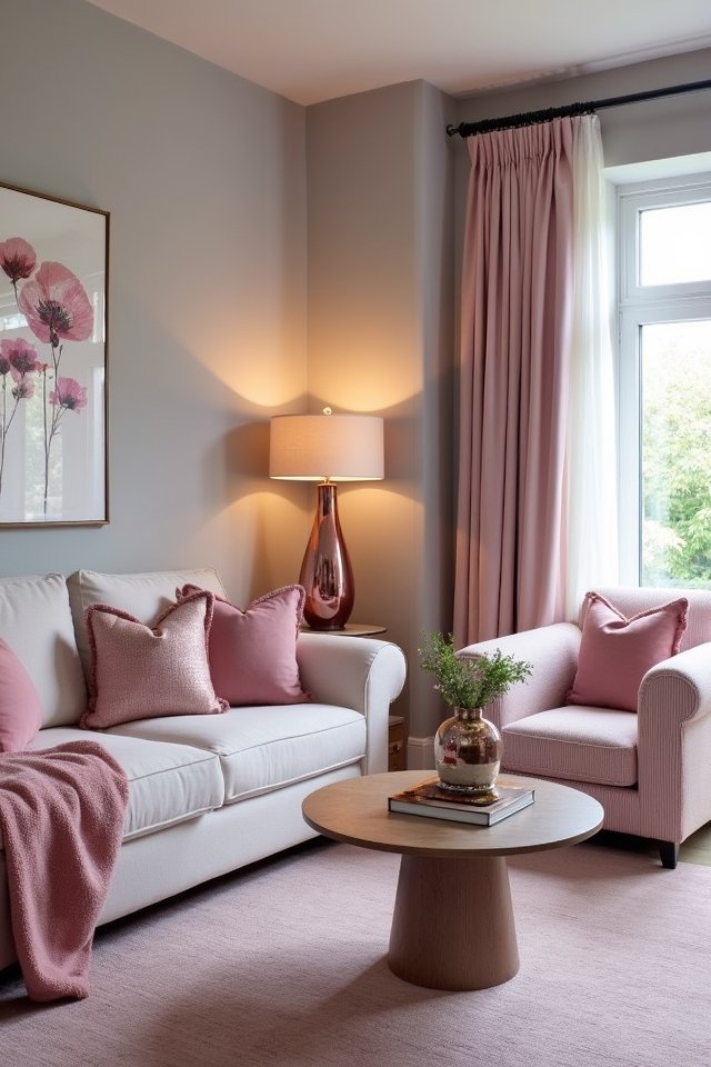 metallic pink home accents