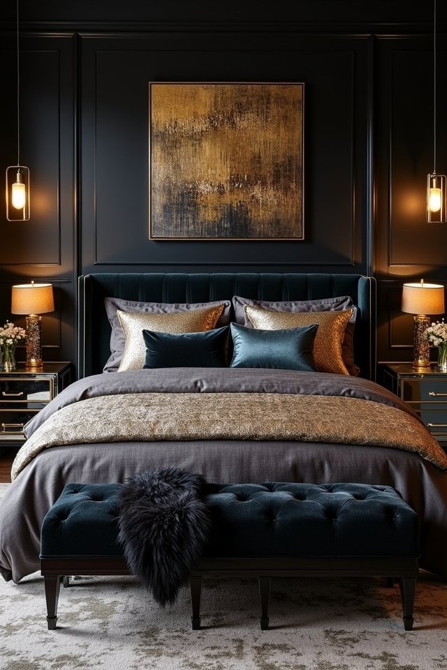 metallics and glossy accents