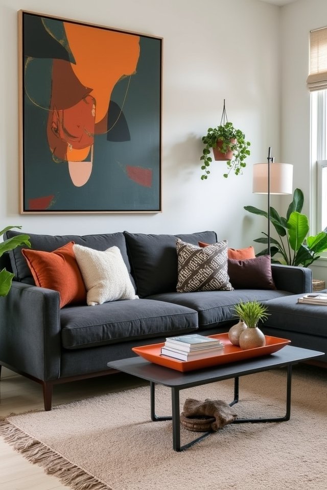 mid century contemporary living fusion
