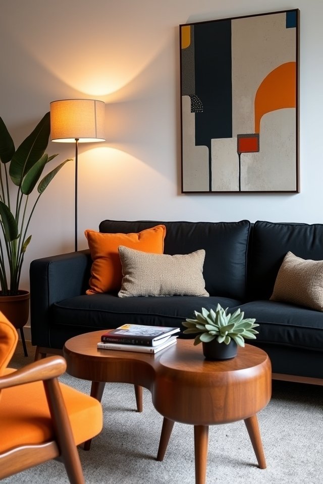mid century modern living room