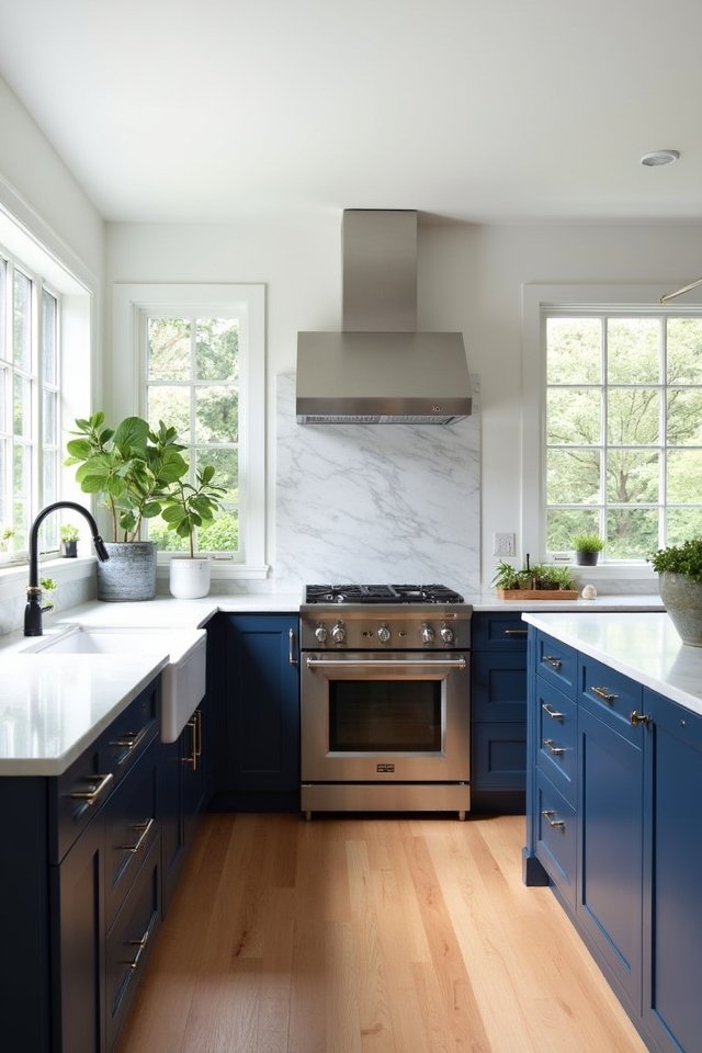 midnight blue kitchen elegance