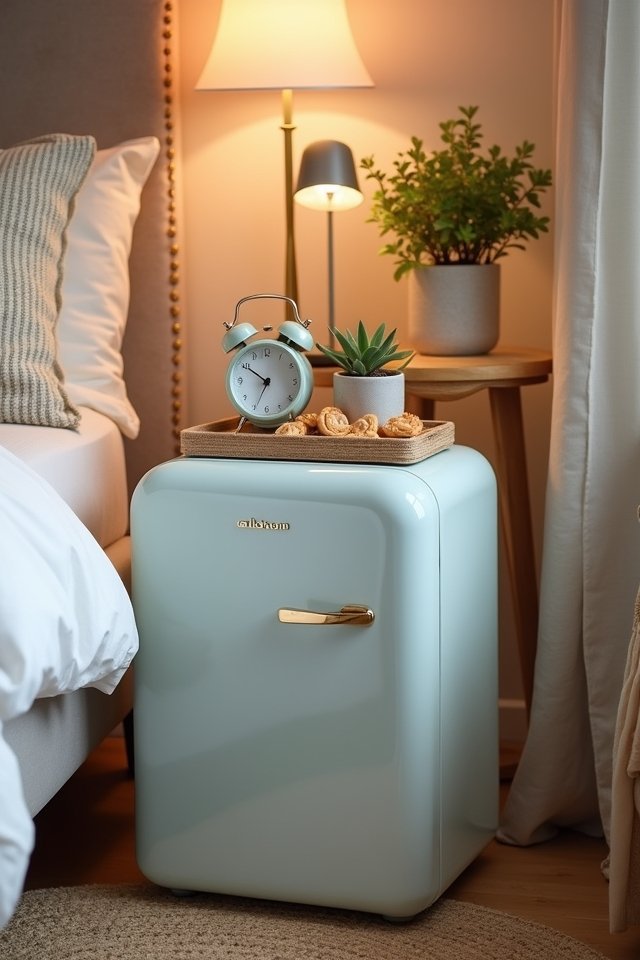 mini fridge nightstand ideas