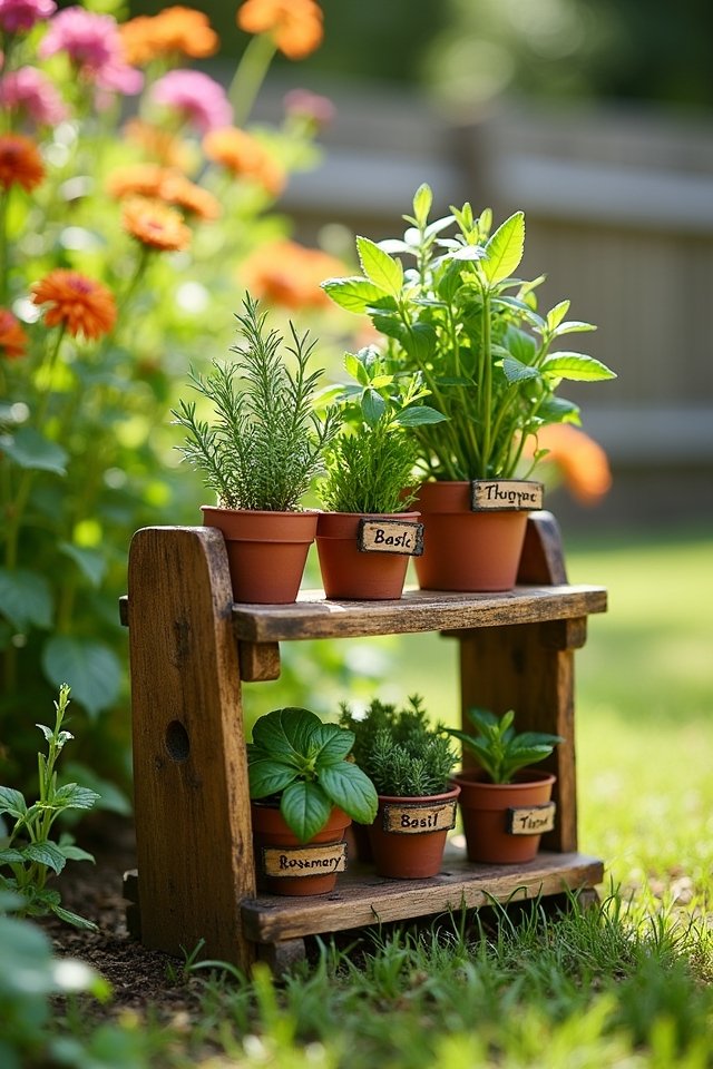 miniature garden herb stand