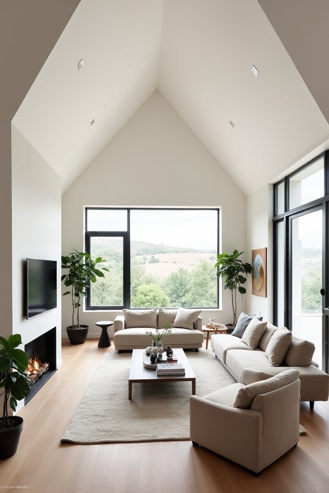 minimalism with vaulted ceilings