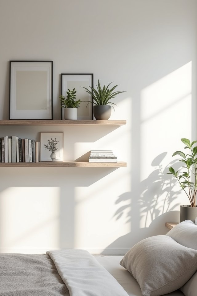 minimalist floating shelf decor