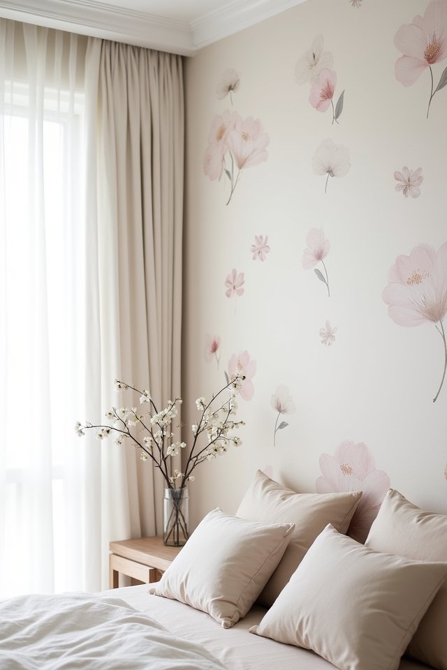 minimalist floral wallpaper elegance
