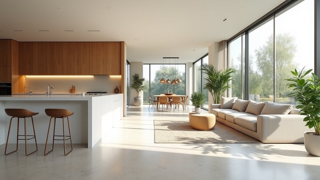 minimalist kitchen living room designs