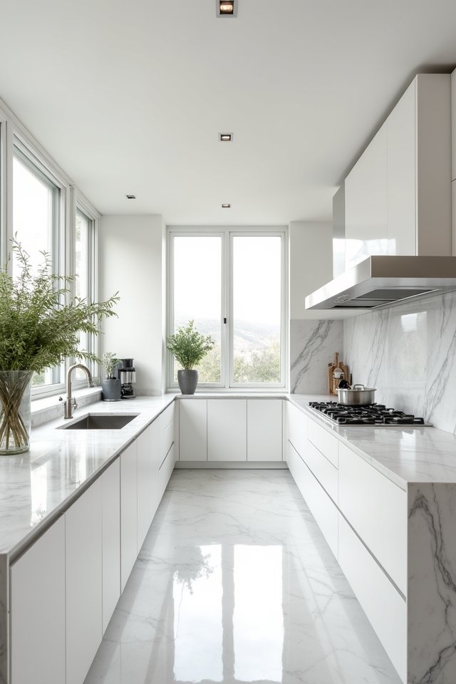 minimalist marble kitchen elegance