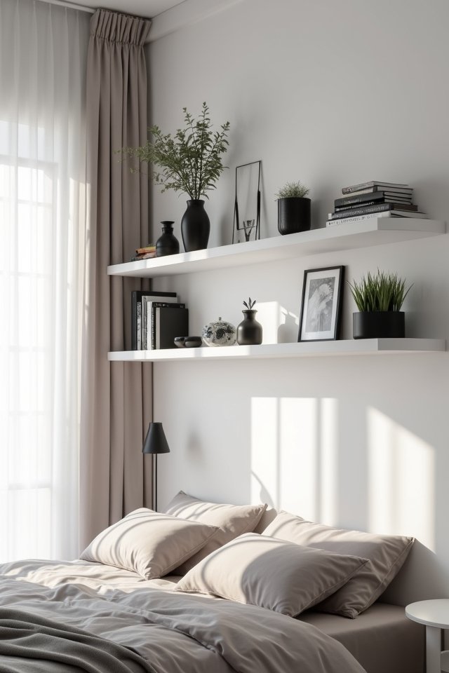 minimalist monochrome shelf design