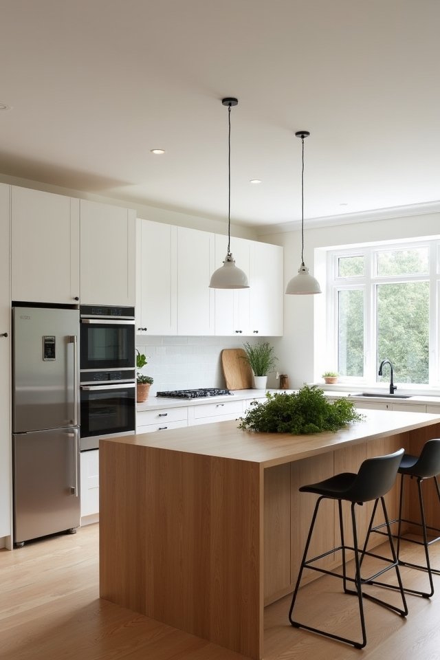 minimalist oak kitchen island