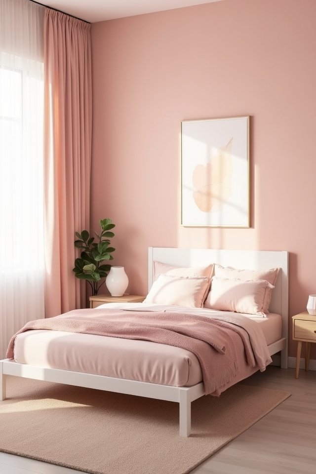 minimalist pink bedroom decor