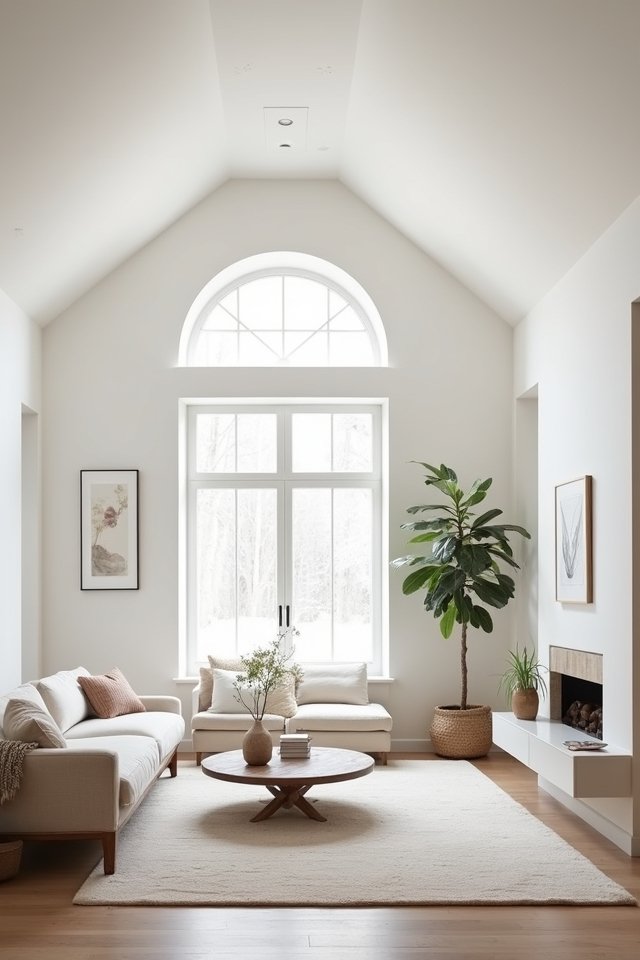 minimalist vaulted ceiling design