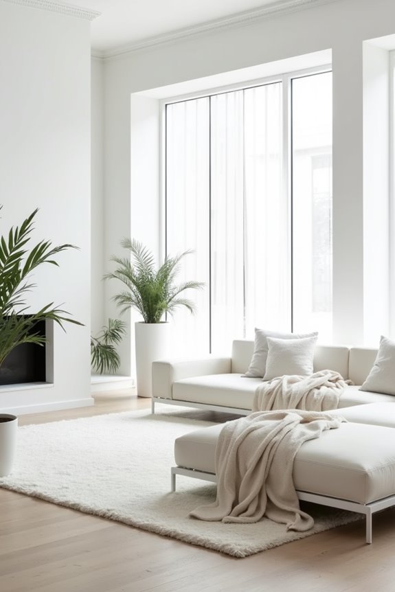 minimalist white furniture serenity