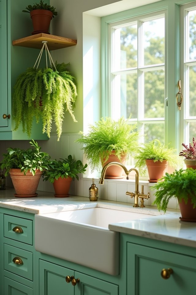 mint decor meets greenery
