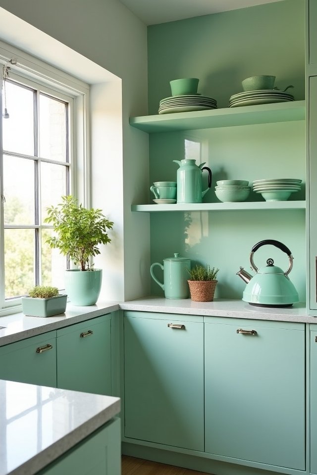 mint green kitchen accessories