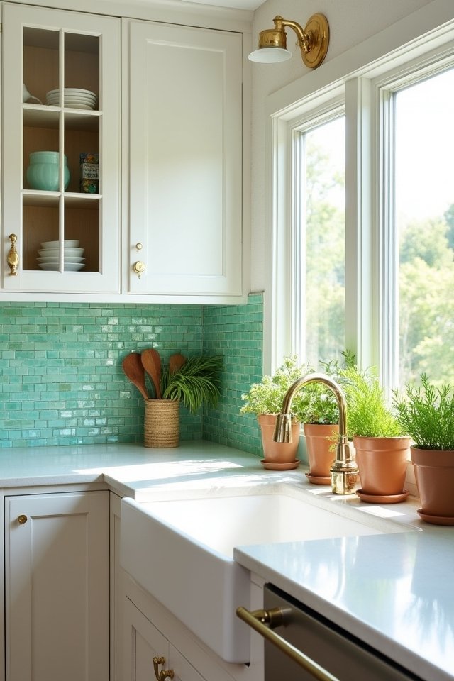 mint green kitchen mosaic