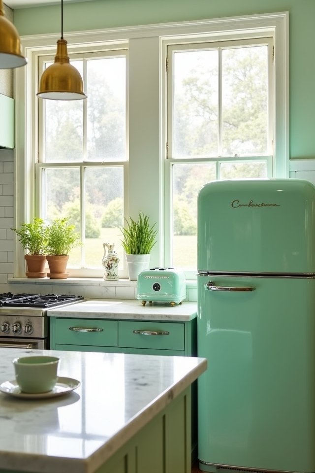 mint green vintage appliances