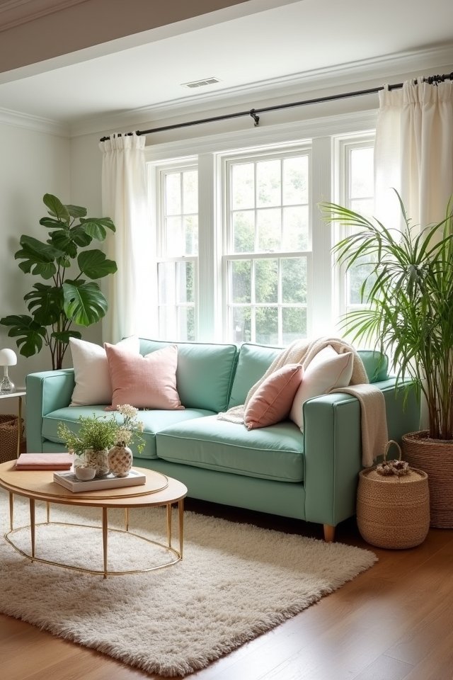 minty fresh living room