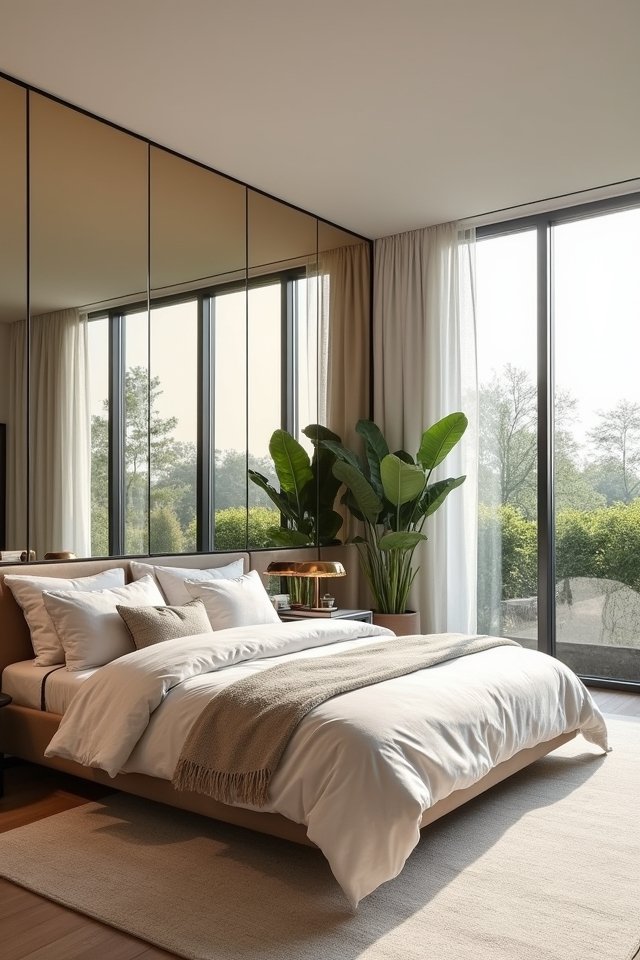 mirror panels create spaciousness