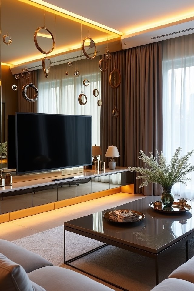 mirrored accents for glamour