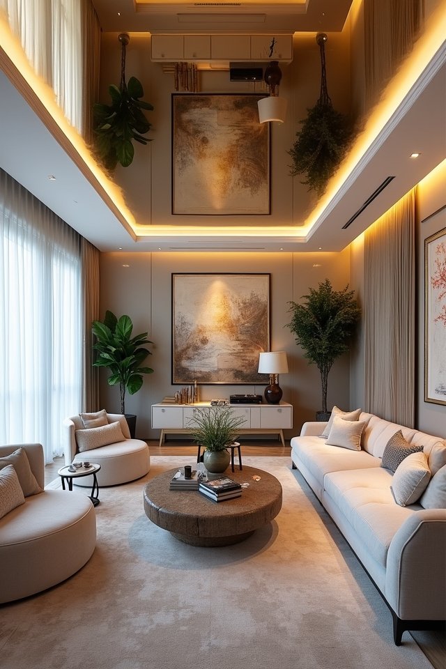 mirrored ceiling design elegance