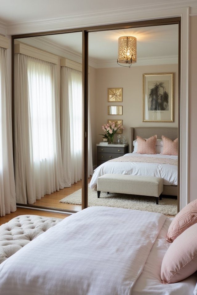 mirrored doors enhance space