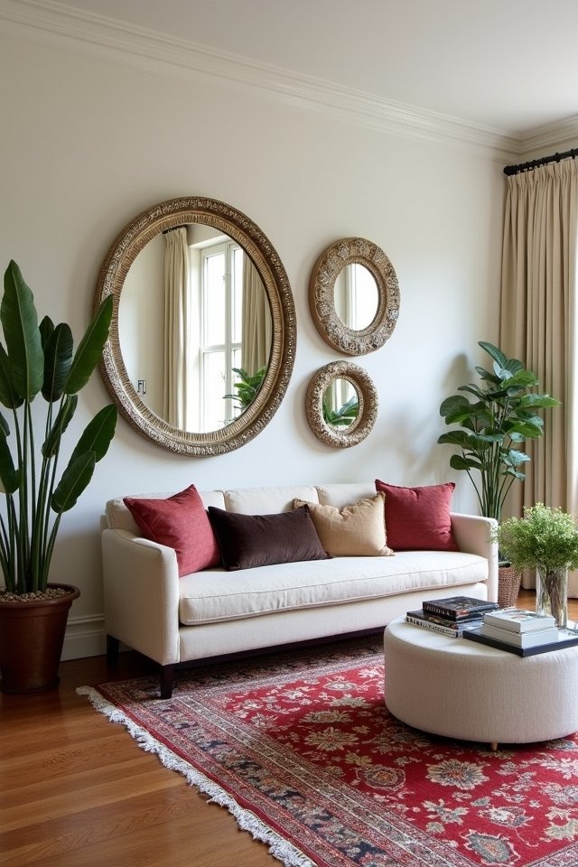 mirrors create spacious ambiance