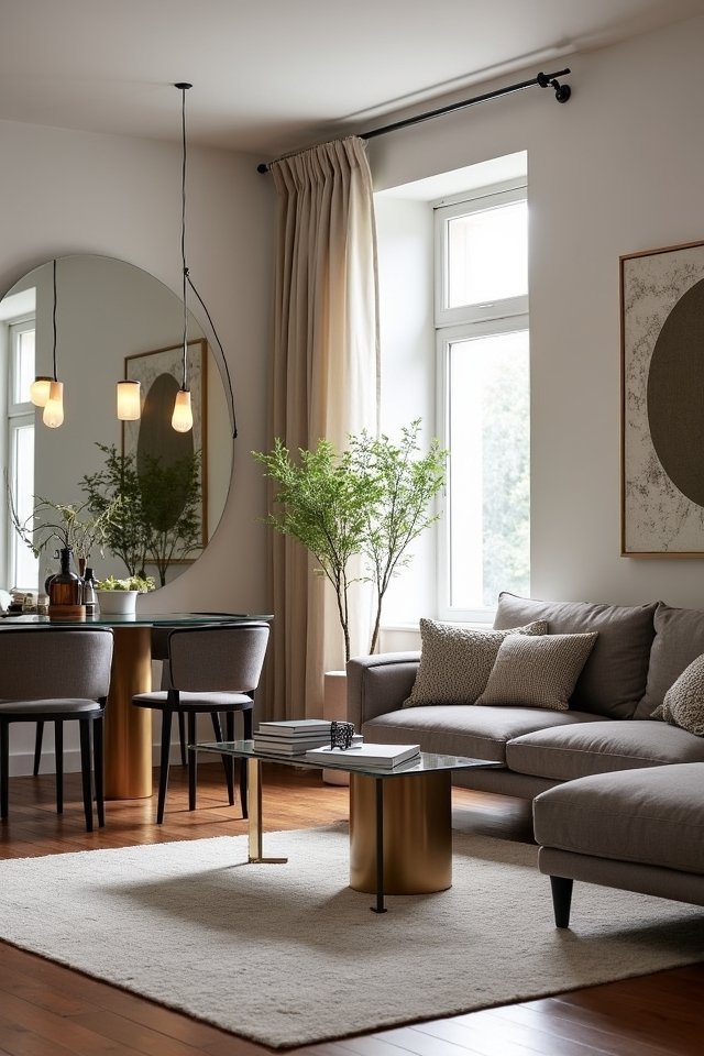 mirrors create spacious illusions