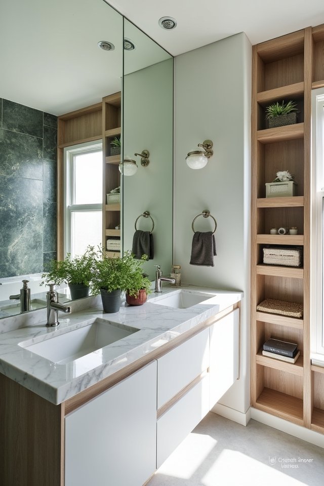 mirrors enhance bathroom space