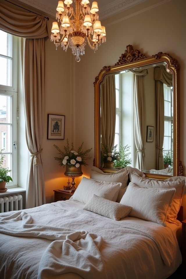 mirrors enhance bedroom depth