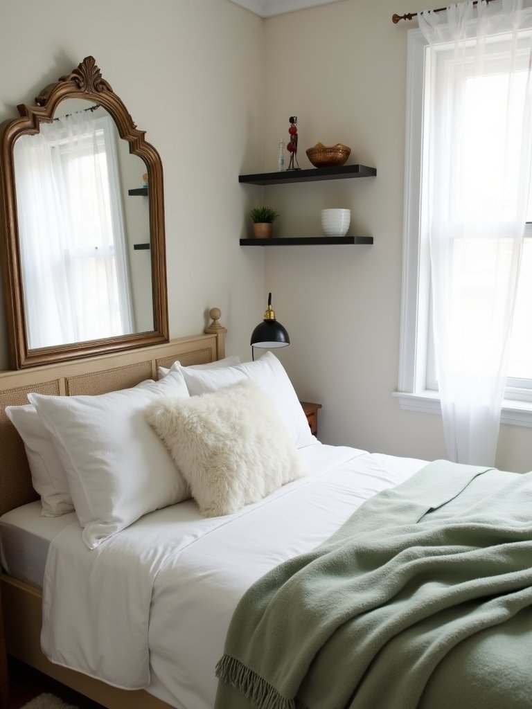 mirrors enhance bedroom space
