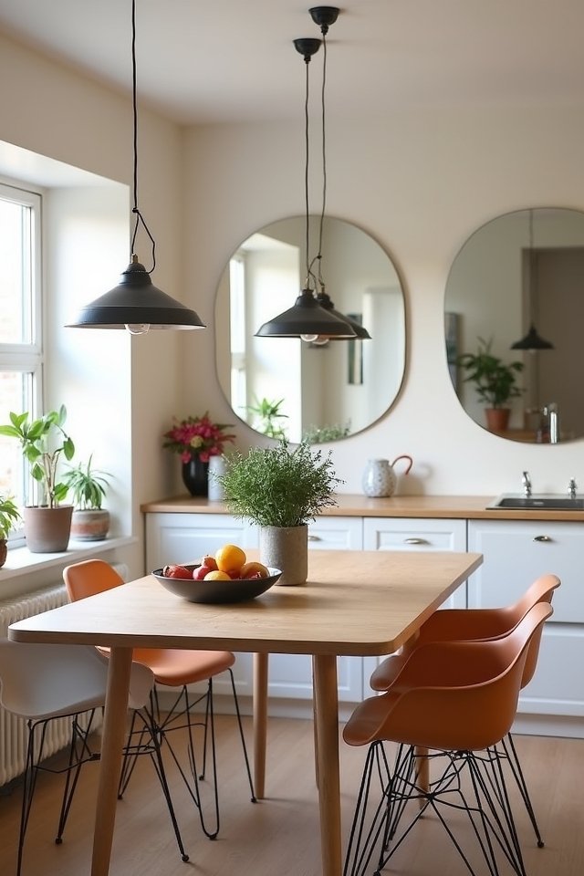 mirrors enhance kitchen space