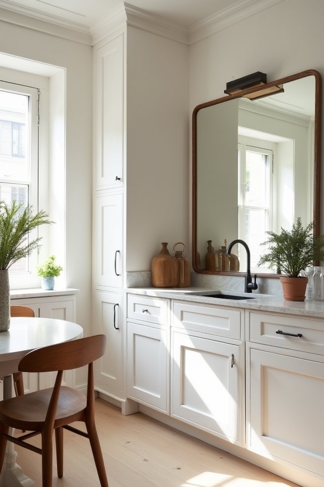 mirrors enhance kitchen space