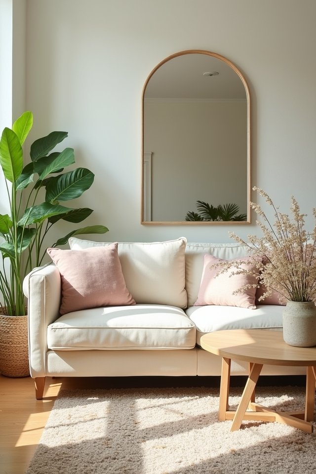 mirrors enhance living room