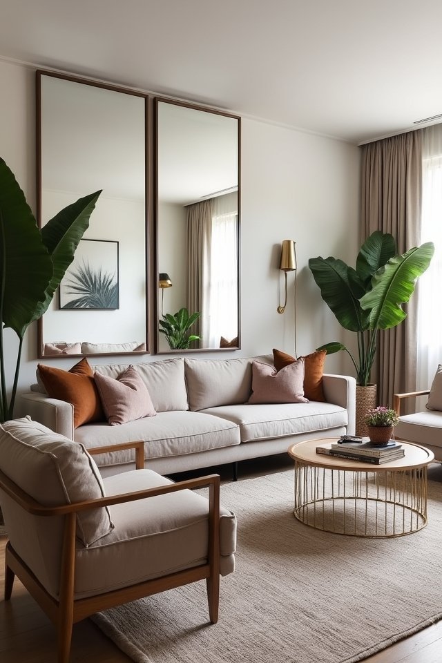 mirrors enhance spacious ambiance