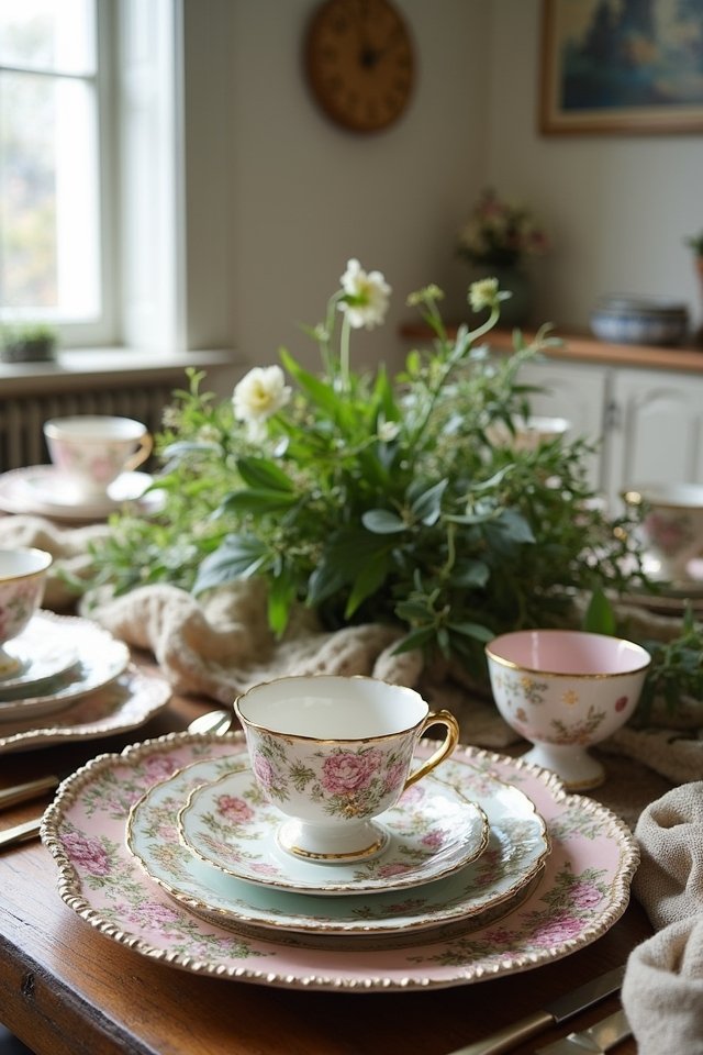 mismatched vintage china artistry
