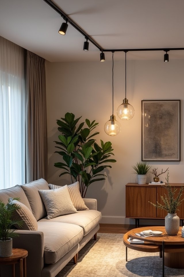 mixed material track lighting designs