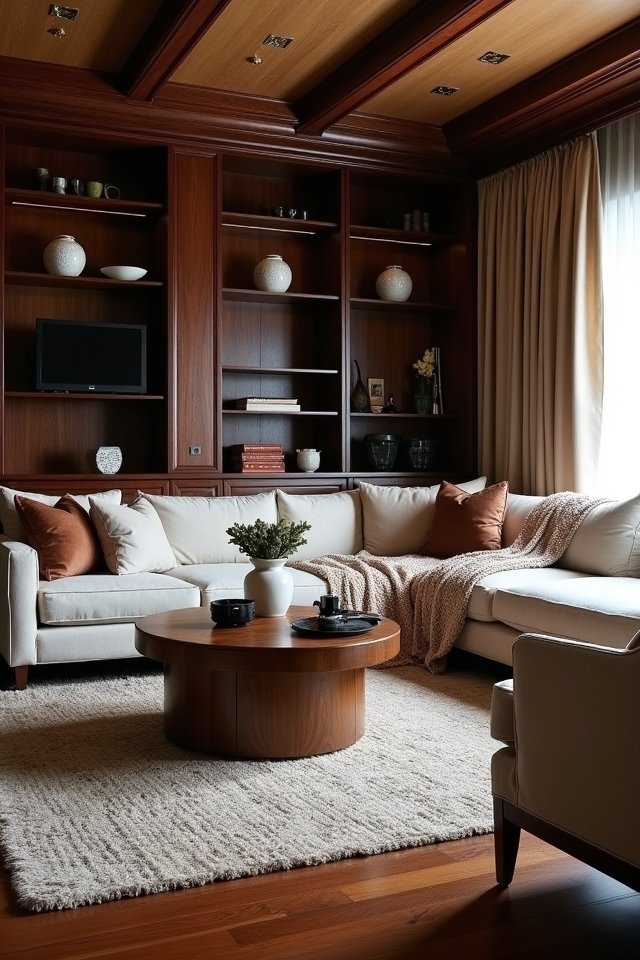 mixing dark wood textures